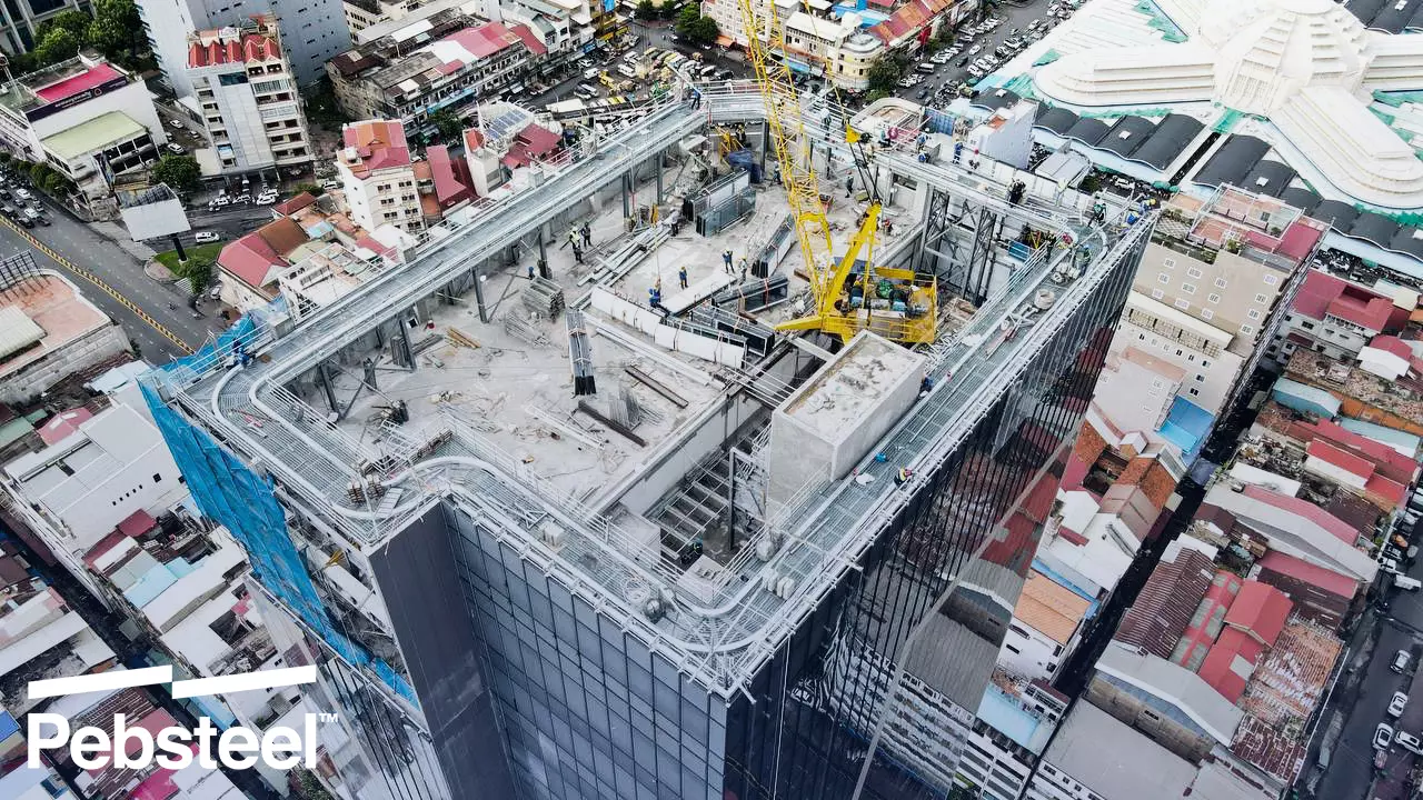 Wing Bank Tower Roof Structure Pebsteel Project