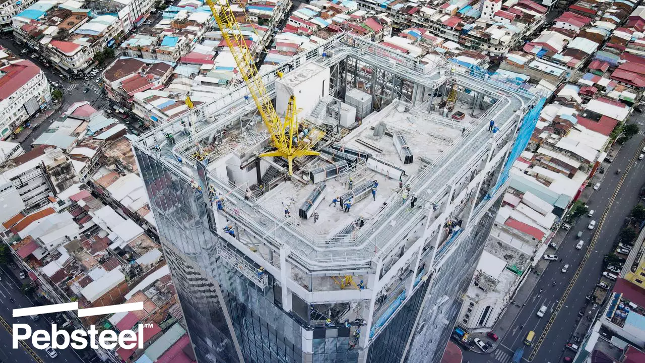 Pebsteel at WING Tower Project in Cambodia