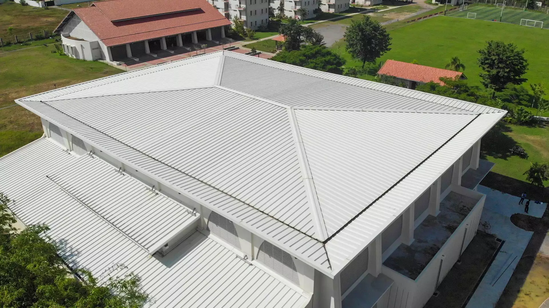 roof system for sport hall building in cambodia