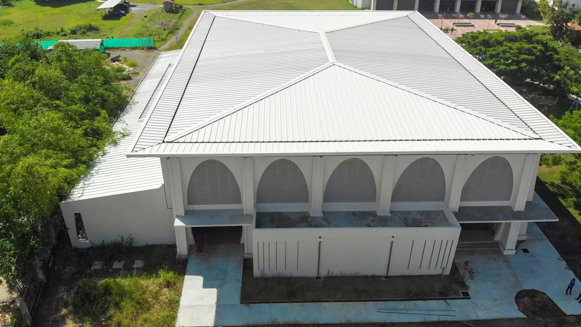 steel structure of sport hall building